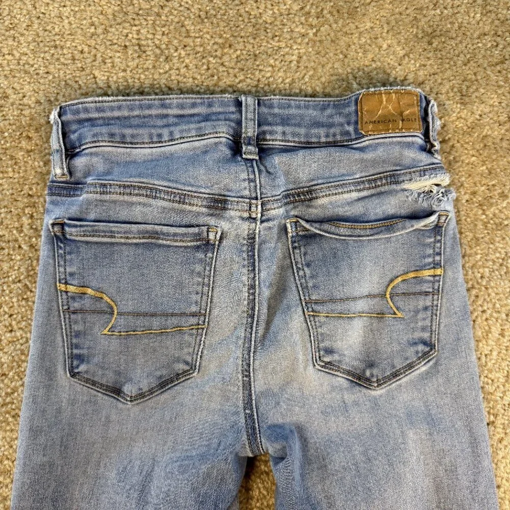 American Eagle Jeans Women Sz 2 Blue Denim Hi Rise Jegging Next Lvl Stretch F457